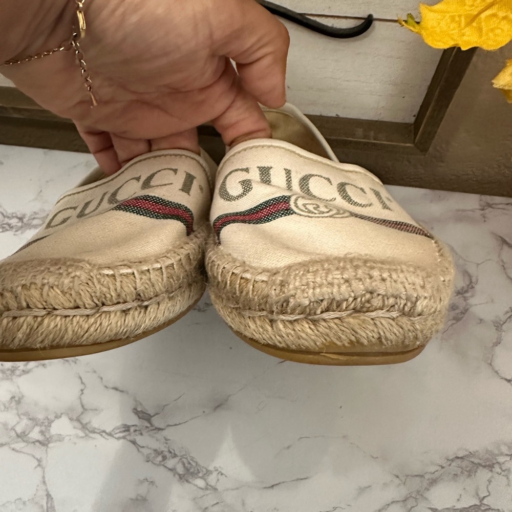 Gucci Gg Logo Web Leather Trimmed
Canvas Espadrilles - Picture 6 of 15